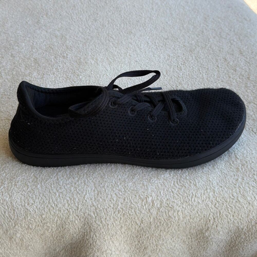 Whitin Sneakers 43 US 10 Black Knit Minimalist Barefoot Wide Toe Box Zero Drop